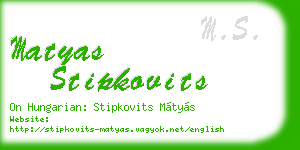 matyas stipkovits business card