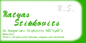 matyas stipkovits business card